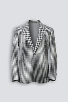Handmade Black and White Check Tailored Jacket